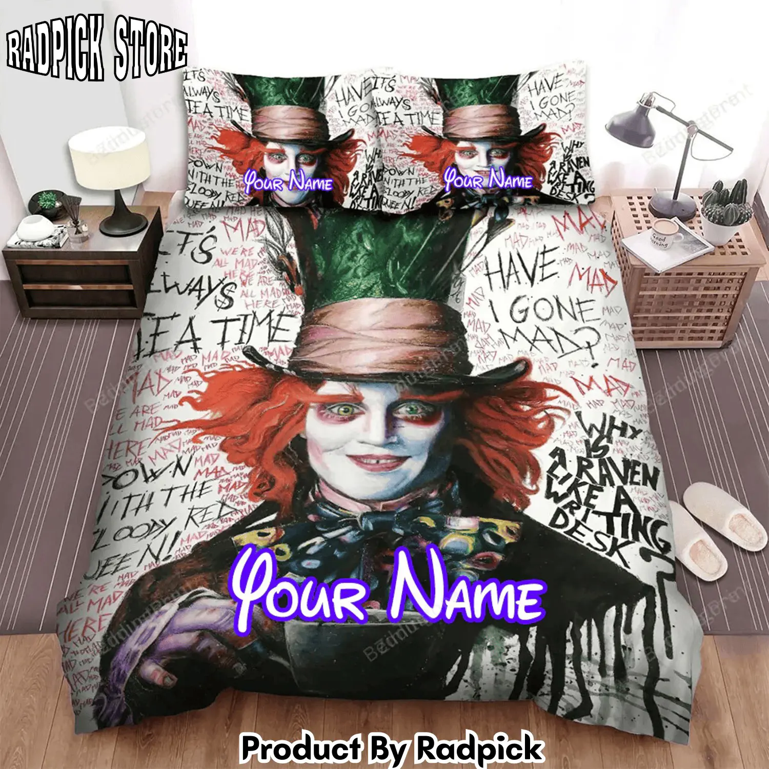 Radpick alice in wonderland i it always tea time movie poster bed sheets duvet cover bedding rp3278840
